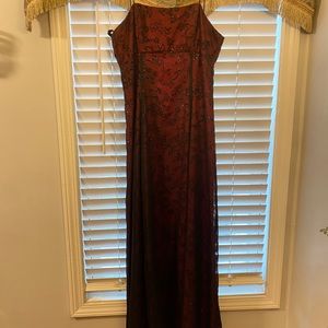 Red and black formal dress